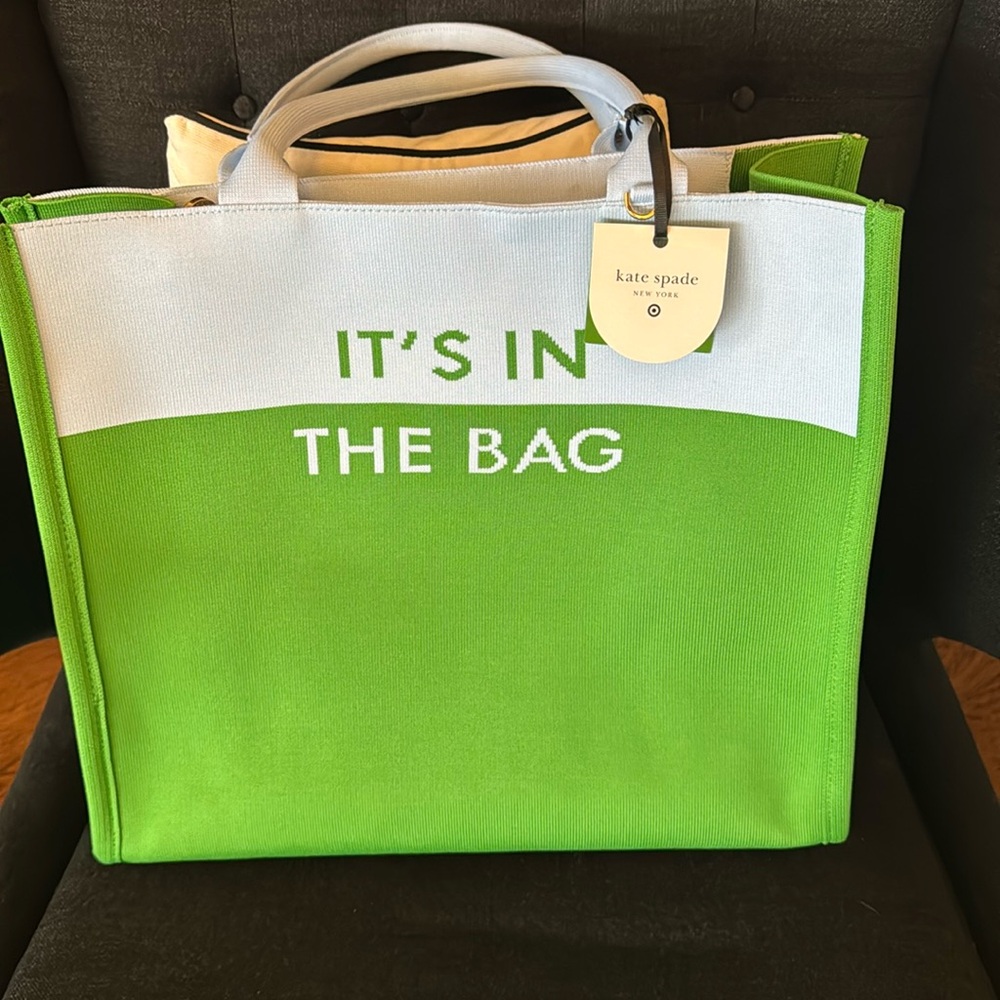 Kate Spade X Target Green and baby blue Tote Bag. NWT